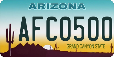 AZ license plate AFC0500