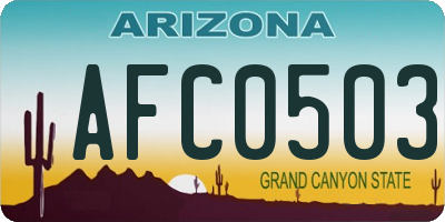 AZ license plate AFC0503