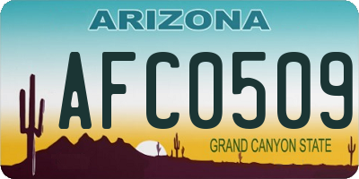 AZ license plate AFC0509