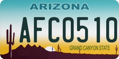 AZ license plate AFC0510