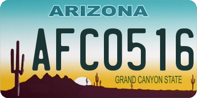 AZ license plate AFC0516