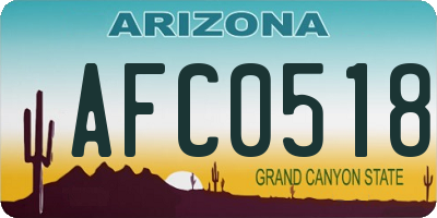 AZ license plate AFC0518