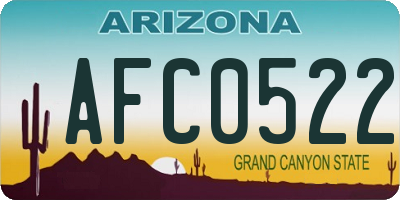 AZ license plate AFC0522