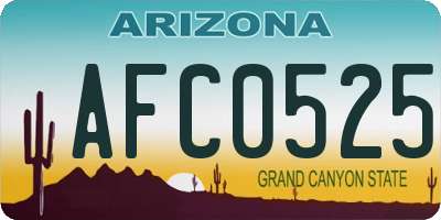 AZ license plate AFC0525