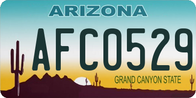AZ license plate AFC0529