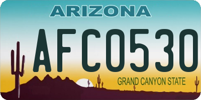 AZ license plate AFC0530
