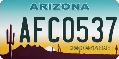 AZ license plate AFC0537