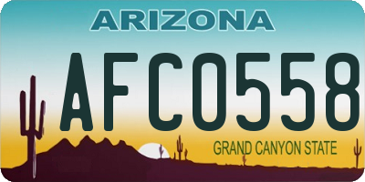 AZ license plate AFC0558
