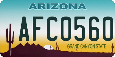 AZ license plate AFC0560