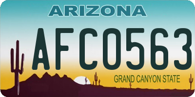 AZ license plate AFC0563
