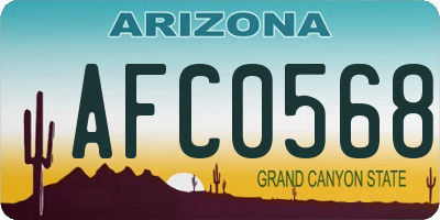 AZ license plate AFC0568