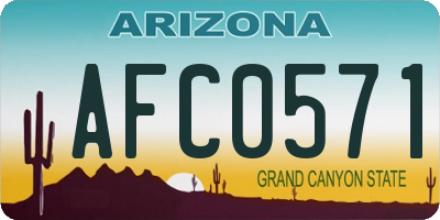 AZ license plate AFC0571