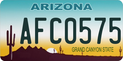 AZ license plate AFC0575