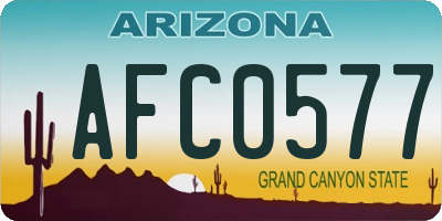 AZ license plate AFC0577