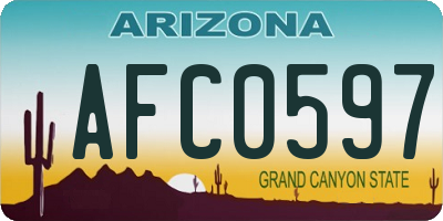 AZ license plate AFC0597