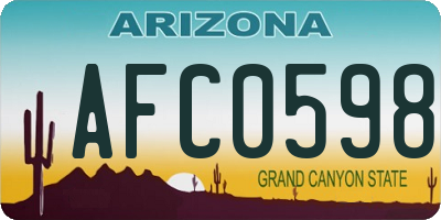 AZ license plate AFC0598