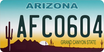 AZ license plate AFC0604