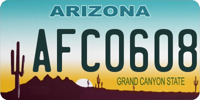 AZ license plate AFC0608