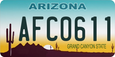 AZ license plate AFC0611