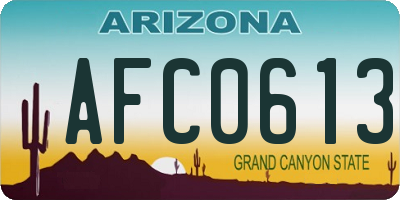 AZ license plate AFC0613