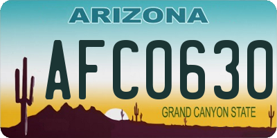 AZ license plate AFC0630