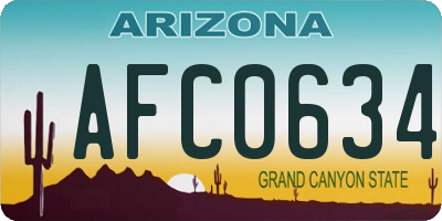 AZ license plate AFC0634