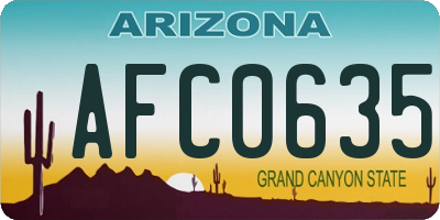 AZ license plate AFC0635