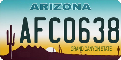 AZ license plate AFC0638