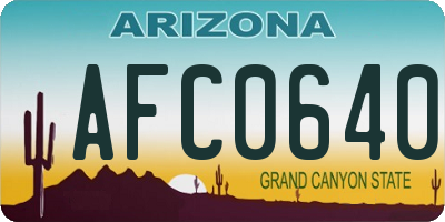 AZ license plate AFC0640