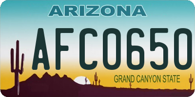 AZ license plate AFC0650