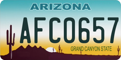 AZ license plate AFC0657