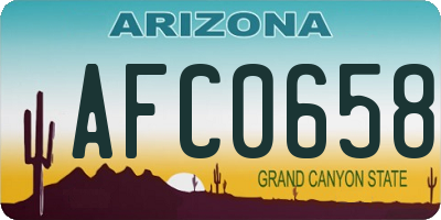 AZ license plate AFC0658