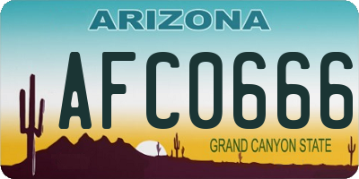 AZ license plate AFC0666