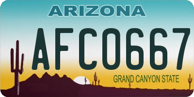 AZ license plate AFC0667