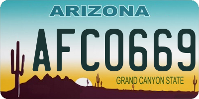 AZ license plate AFC0669