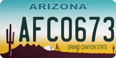AZ license plate AFC0673