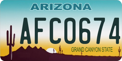 AZ license plate AFC0674