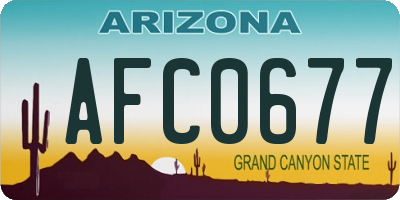 AZ license plate AFC0677