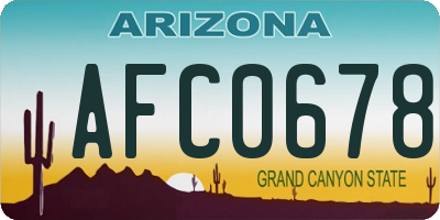 AZ license plate AFC0678