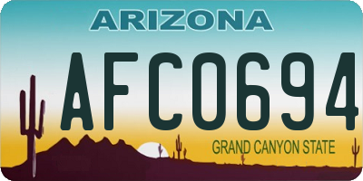 AZ license plate AFC0694