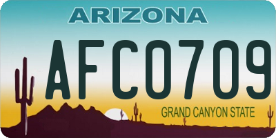 AZ license plate AFC0709