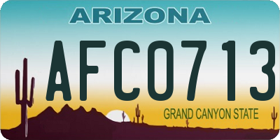 AZ license plate AFC0713