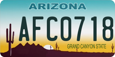 AZ license plate AFC0718