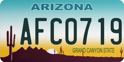 AZ license plate AFC0719