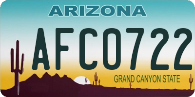 AZ license plate AFC0722