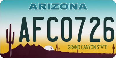 AZ license plate AFC0726