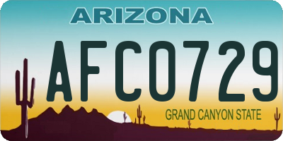 AZ license plate AFC0729