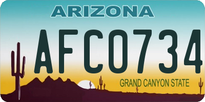AZ license plate AFC0734