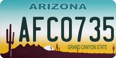 AZ license plate AFC0735