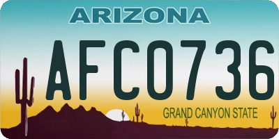 AZ license plate AFC0736